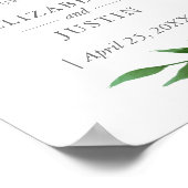 Lush Blätter Elegantes Hochzeitszeichen Poster (Ecke)