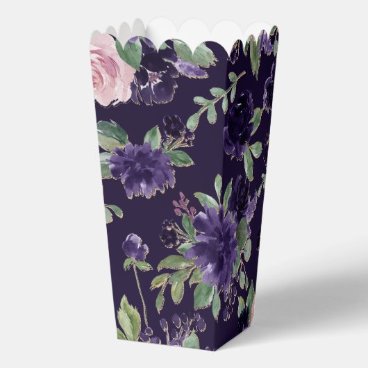 Lush Blossom | Lila und rosa Rosenmuster Geschenkschachtel (Rückseite)