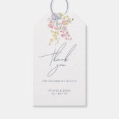 Lush Blue Boho Wildflowers Elegant Wedding Geschenkanhänger (Vorderseite)