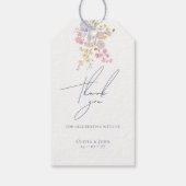 Lush Blue Boho Wildflowers Elegant Wedding Geschenkanhänger (Rückseite)