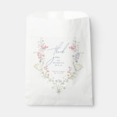 Lush Blue Boho Wildflowers Elegant Wedding Geschenktütchen (Vorderseite)