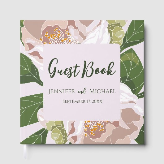 Lush Blume and Greenery Elegantes Gästebuch (Vorderseite)