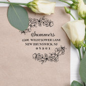Lush Blume Sprigs Framing Name & Anschrift Gummistempel