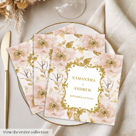 Lush Blush Gold Hochzeitspapier Napkins Serviette