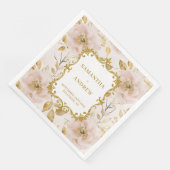 Lush Blush Gold Hochzeitspapier Napkins Serviette (Ecke)