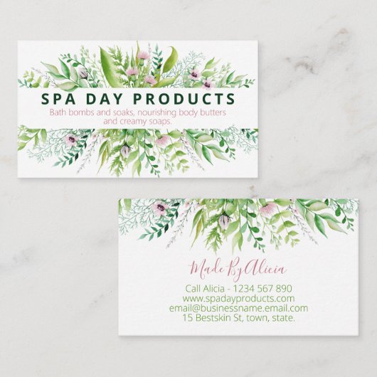Lush Bouquet DIY Handmade Wellness-Center Bath Ski Visitenkarte (Vorne/Hinten)