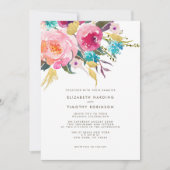 Lush Bouquet Wedding Einladung (Vorderseite)