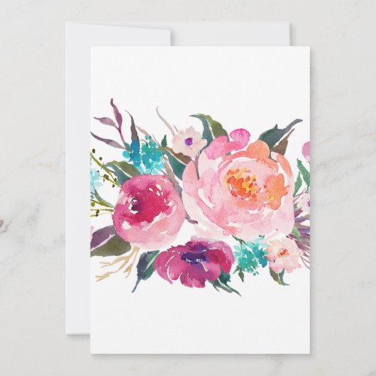 Lush Bouquet Wedding Einladung (Rückseite)