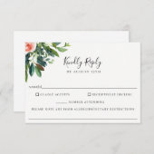 Lush Bouquet Wedding Food Allergy RSVP Card (Vorne/Hinten)