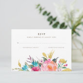 Lush Bouquet Wedding RSVP Karte (Stehend Vorderseite)