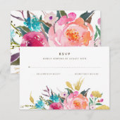 Lush Bouquet Wedding RSVP Karte (Vorne/Hinten)