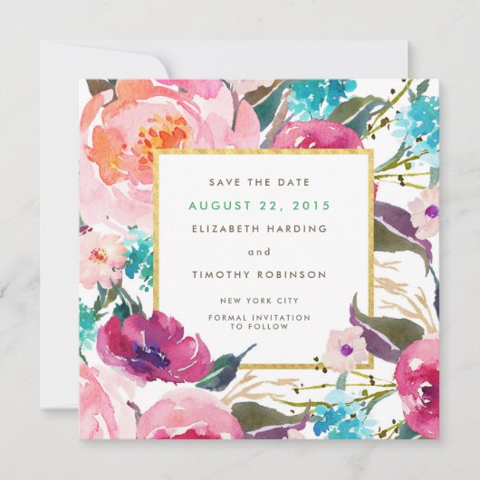 Lush Bouquet Wedding Save the Date (Vorderseite)
