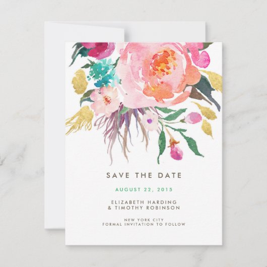 Lush Bouquet Wedding Save the Date (Vorderseite)