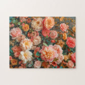 Lush Bouquet with Salmon Roses Puzzle (Horizontal)
