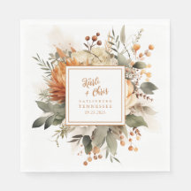 Lush Burnt Orange Fall Floral & Greenery Paper