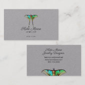 Lush Butterfly Logo Grau Jewelier Designer Telefonnummerkarte (Vorne/Hinten)