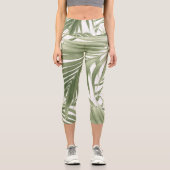 Lush Caribbean Palm Collage #2 #tropical #wall Capri Leggings (Vorderseite)