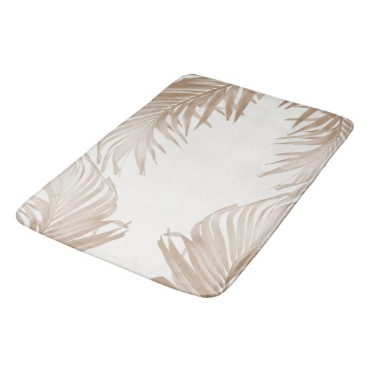 Lush Caribbean Palm Collage 3 Badematte (Schrägansicht)