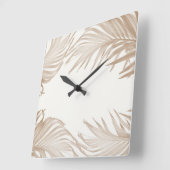 Lush Caribbean Palm Collage 3 Quadratische Wanduhr (Winkel)