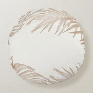 Lush Caribbean Palm Collage 3 Rundes Kissen