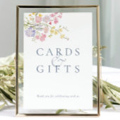 Lush Dusty Blue Script Wedding Tabletop Sign 