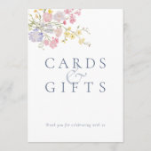 Lush Dusty Blue Script Wedding Tabletop Sign  (Rückseite)