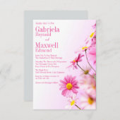 Lush Elegant Nature Pink Daisy Wedding Einladung (Vorne/Hinten)