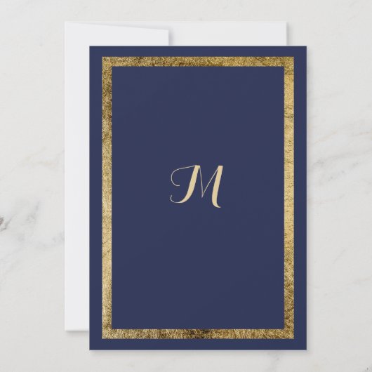 Lush eleganter Marineblau Konfetti Abschluss Einladung (Rückseite)