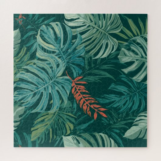 Lush Emerald Jungle Print Puzzle (Horizontal)
