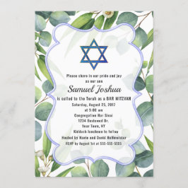Lush Eucalyptus Verlasse Star von David Bar Mitzva Einladung