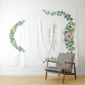 Lush Exotic Eukalyptus Bloom Wedding Wandteppich (Beispiel (Horizontal))