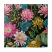 Lush Exotic Leaves BOHO Tropical Pattern Botanical Fliese (Vorderseite)