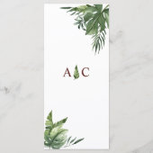 Lush Exotic Tropical Palm Blätter Menükarte (Rückseite)