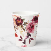 Lush Fall Floral Wedding Paper Cups Pappbecher (Rechts)