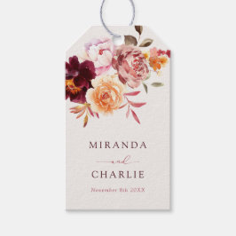 Lush Fall Floral Wedding Tags Geschenkanhänger