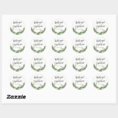 Lush Fern Tropical Botanical Wedding Runder Aufkleber (Blatt)