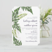 Lush Fern Wedding Suite Einladung (Stehend Vorderseite)
