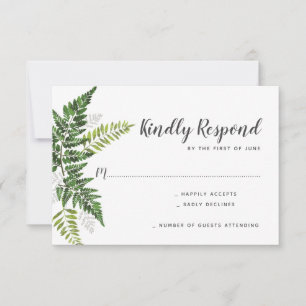 Lush Fern Wedding Suite Response RSVP Karte