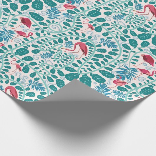 Lush Flamingo Dschungelmuster *Soft Breeze* Geschenkpapier (Ecke)