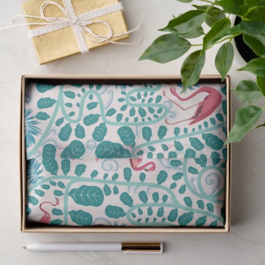 Lush Flamingo Dschungelmuster *Soft Breeze* Seidenpapier (Geschenk)