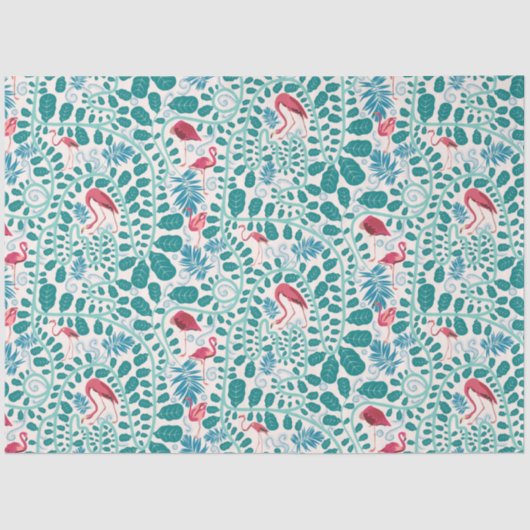 Lush Flamingo Dschungelmuster *Soft Breeze* Seidenpapier (Vorderseite)