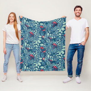 Lush Flamingo Jungle Fleecedecke