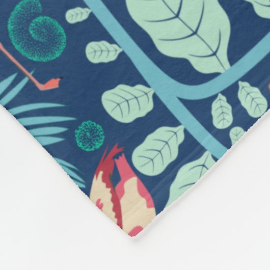 Lush Flamingo Jungle Fleecedecke (Ecke)