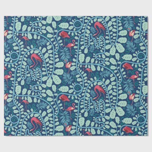 Lush Flamingo Jungle Geschenkpapier (Flach)