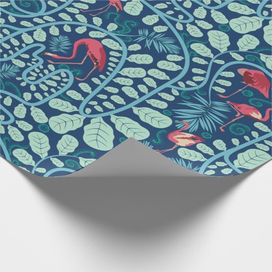 Lush Flamingo Jungle Geschenkpapier (Ecke)