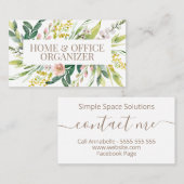 Lush Floral Bouquet Zuhause und Büroorganisator Visitenkarte (Vorne/Hinten)