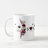 Lush Floral Cluster Velvet Hearts Classic Mug Gift Kaffeetasse (Links)