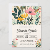 Lush Floral Joy Celebration Einladung (Vorderseite)