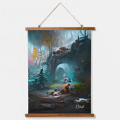 Lush Forest Landscape und Savannah Natur Sonnenunt Wandteppich Mit Holzrahmen (Vorderseite)