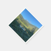 Lush Forest with Mountain and Lake Napkin Serviette (Ecke)